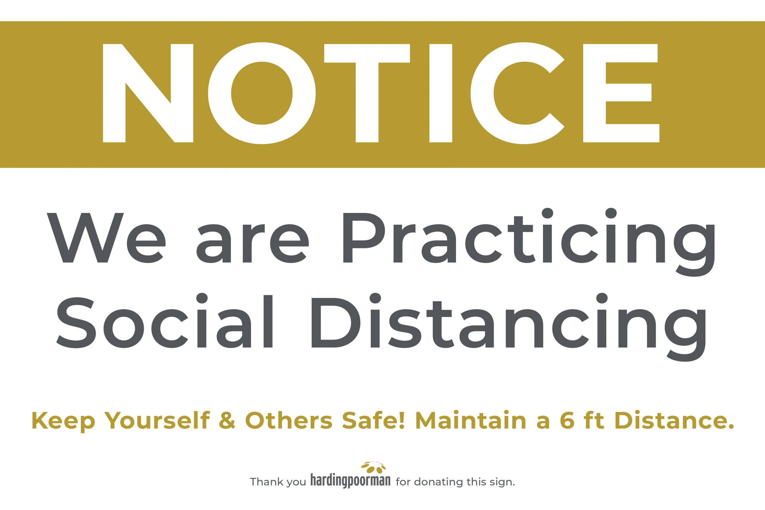 Social Distancing Sign